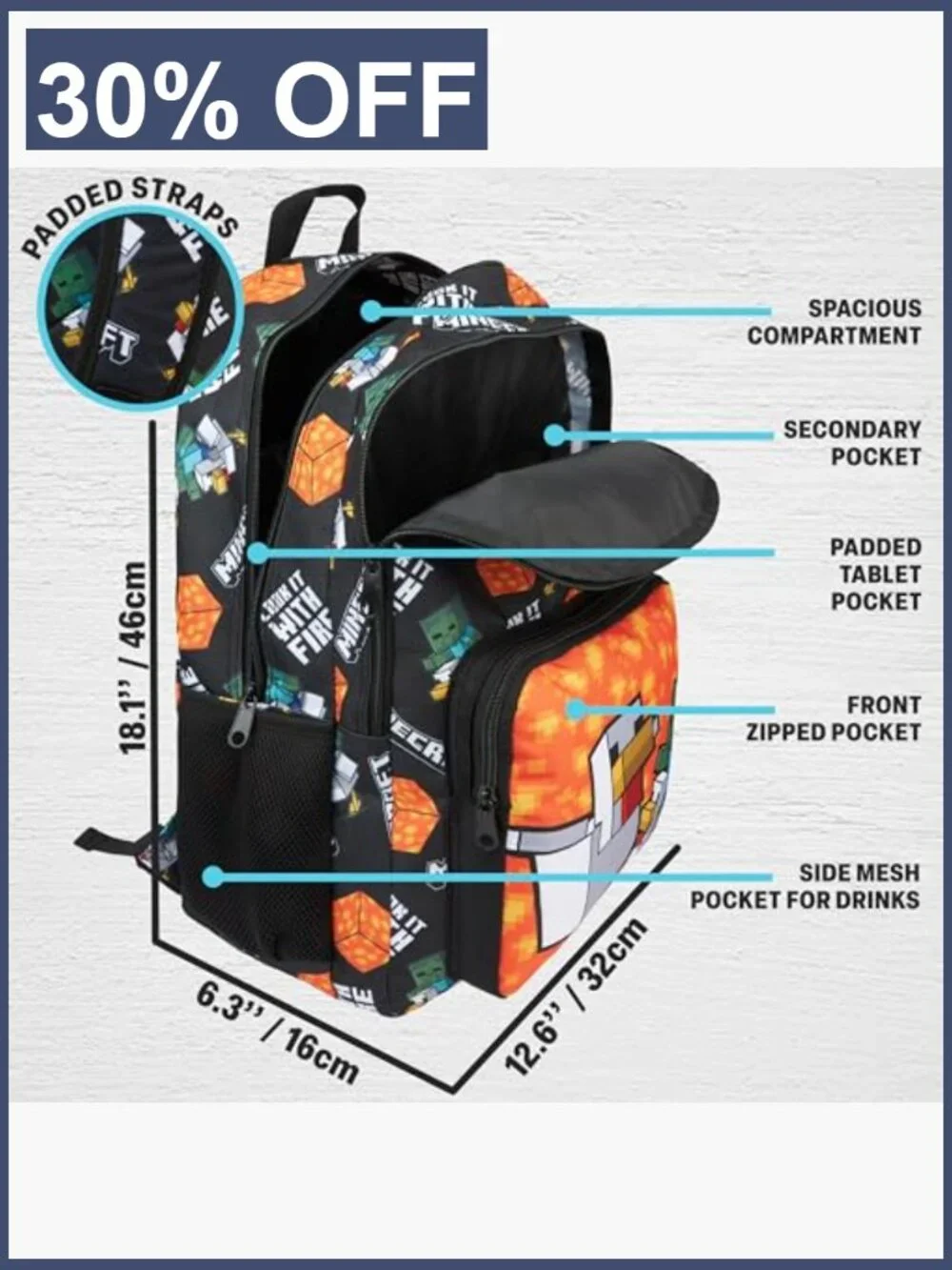 Minecraft Kids Backpack 18
